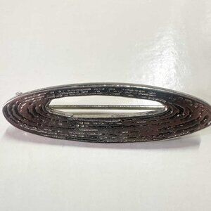 Lancome Paris Celestial Oval Brooch Pin Vintage Silver Tone Cosmic - Sci-Fi Vibe